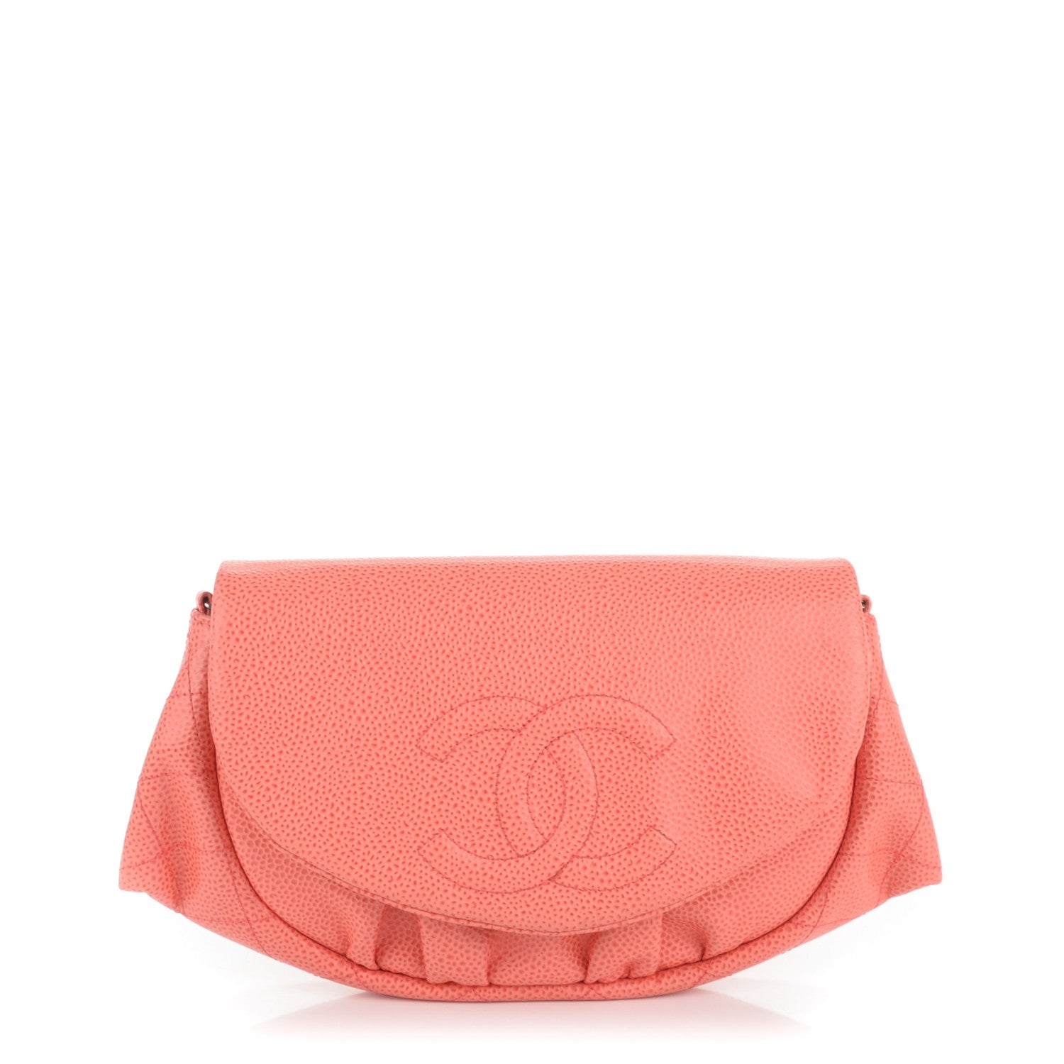 Chanel Caviar Half Moon Wallet On Chain WOC Coral 1 of 8