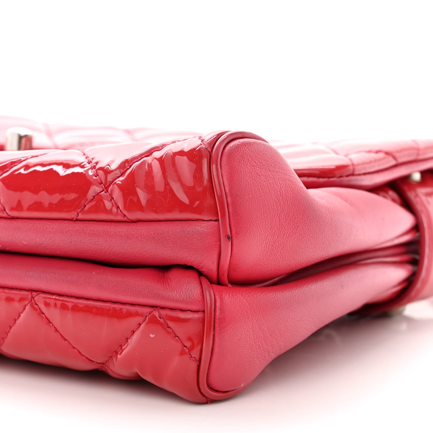 Chanel Patent Quilted Small Rock In Rome Single Flap Dark Pink 12 of 23