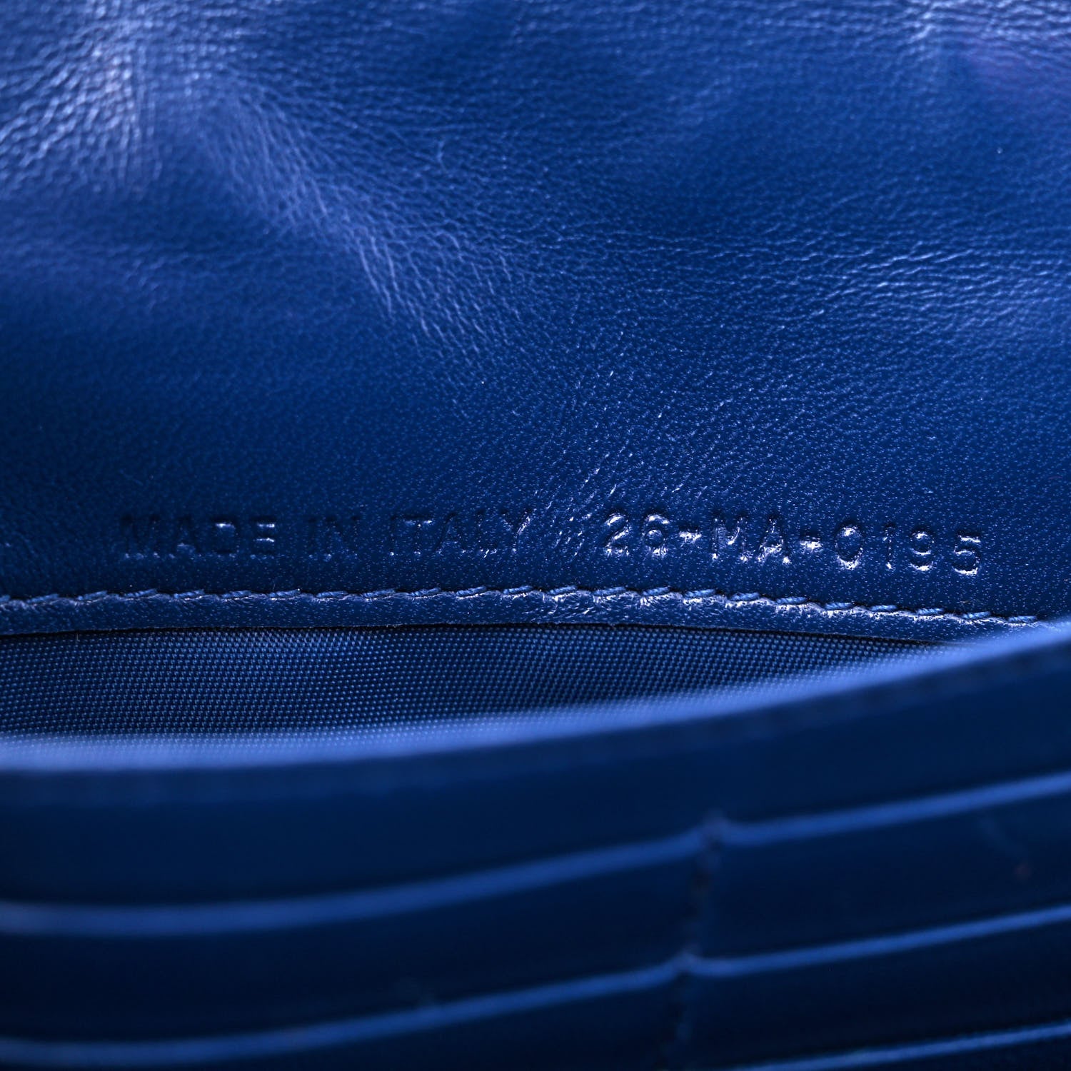 Christian Dior Grained Calfskin Diorama Wallet On Chain Blue 8 of 11