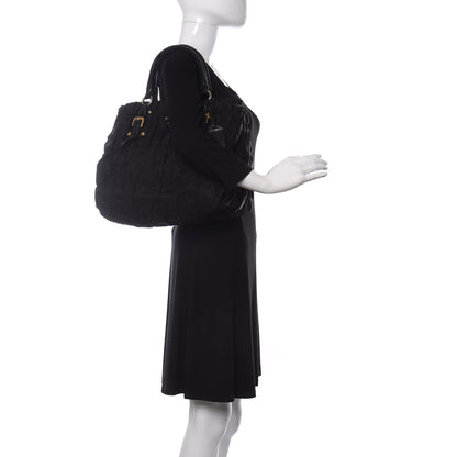 Prada Tessuto Nylon Gaufre Drawstring Tote Black 2 of 17