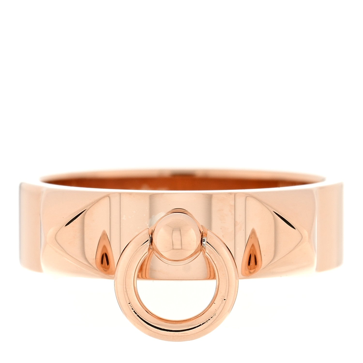 Hermes 18K Rose Gold PM Collier De Chien Ring 50 5.25 1 of 4