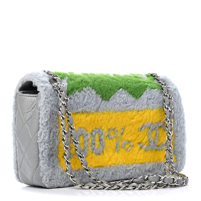 Chanel Shearling Lambskin Medium Chanel 100% Flap Grey 2 of 5