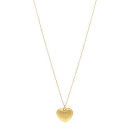 Tiffany 18K Yellow Gold Paloma Picasso Hammered Heart Pendant Necklace 1 of 4