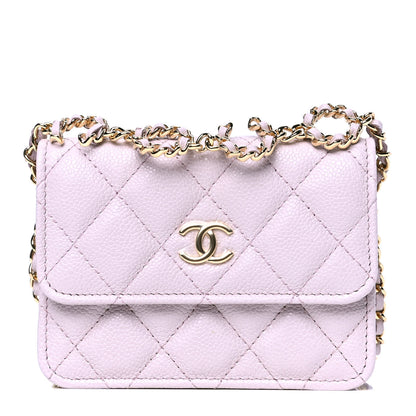 Chanel Caviar Quilted Miss Coco Clutch With Chain Light Purple 1 of 5