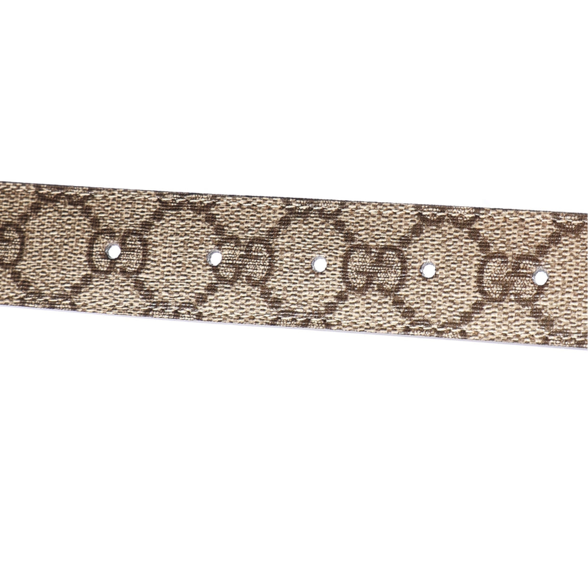 Gucci GG Supreme Monogram Textured Dollar Calfskin Blondie 30mm Belt 110 44 Beige Ebony New Acero 3 of 5