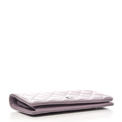 Chanel Lambskin Quilted Yen Wallet Light Purple 4 of 11