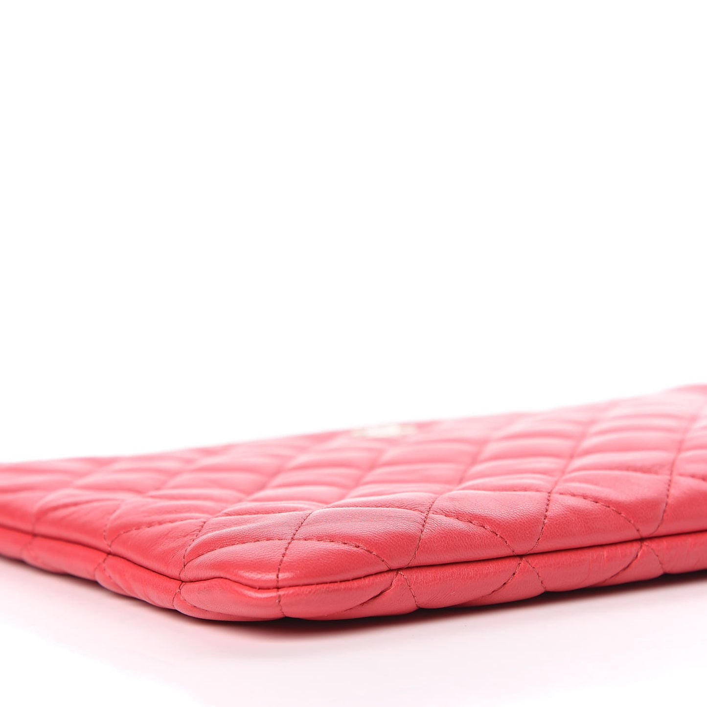 Lambskin Quilted Medium Cosmetic Case Red