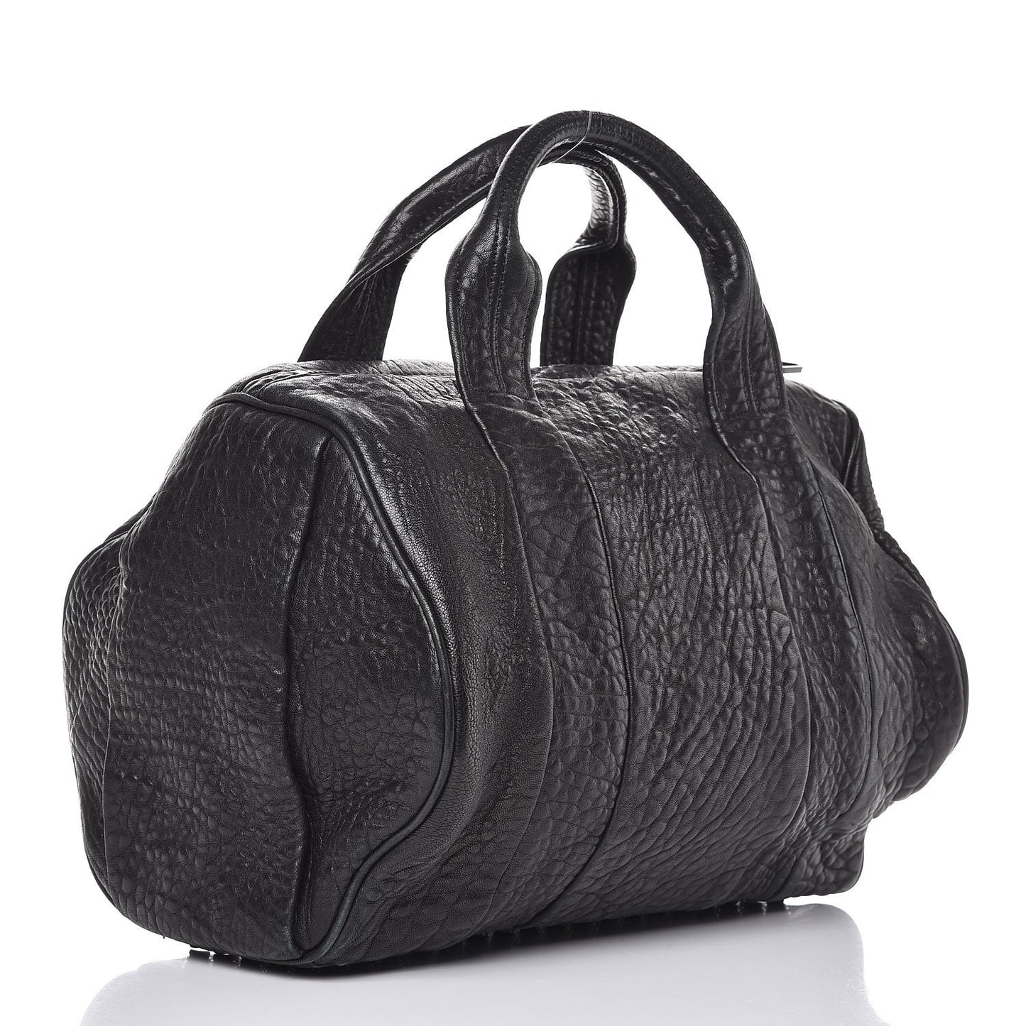 Pebbled Lambskin Rocco Black Matte Black Hardware