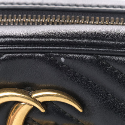 Gucci Calfskin Matelasse Small GG Marmont Chain Shoulder Bag Black 7 of 8
