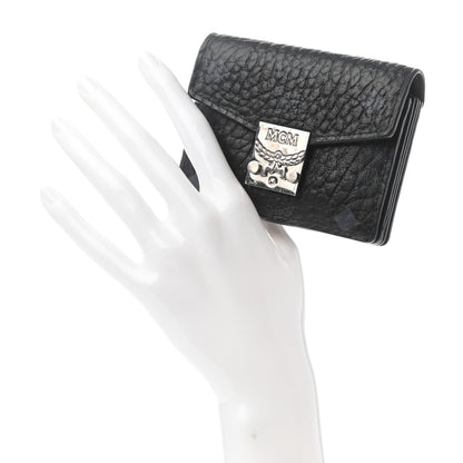 MCM Visetos Mini Accordion Card Wallet Black 2 of 6