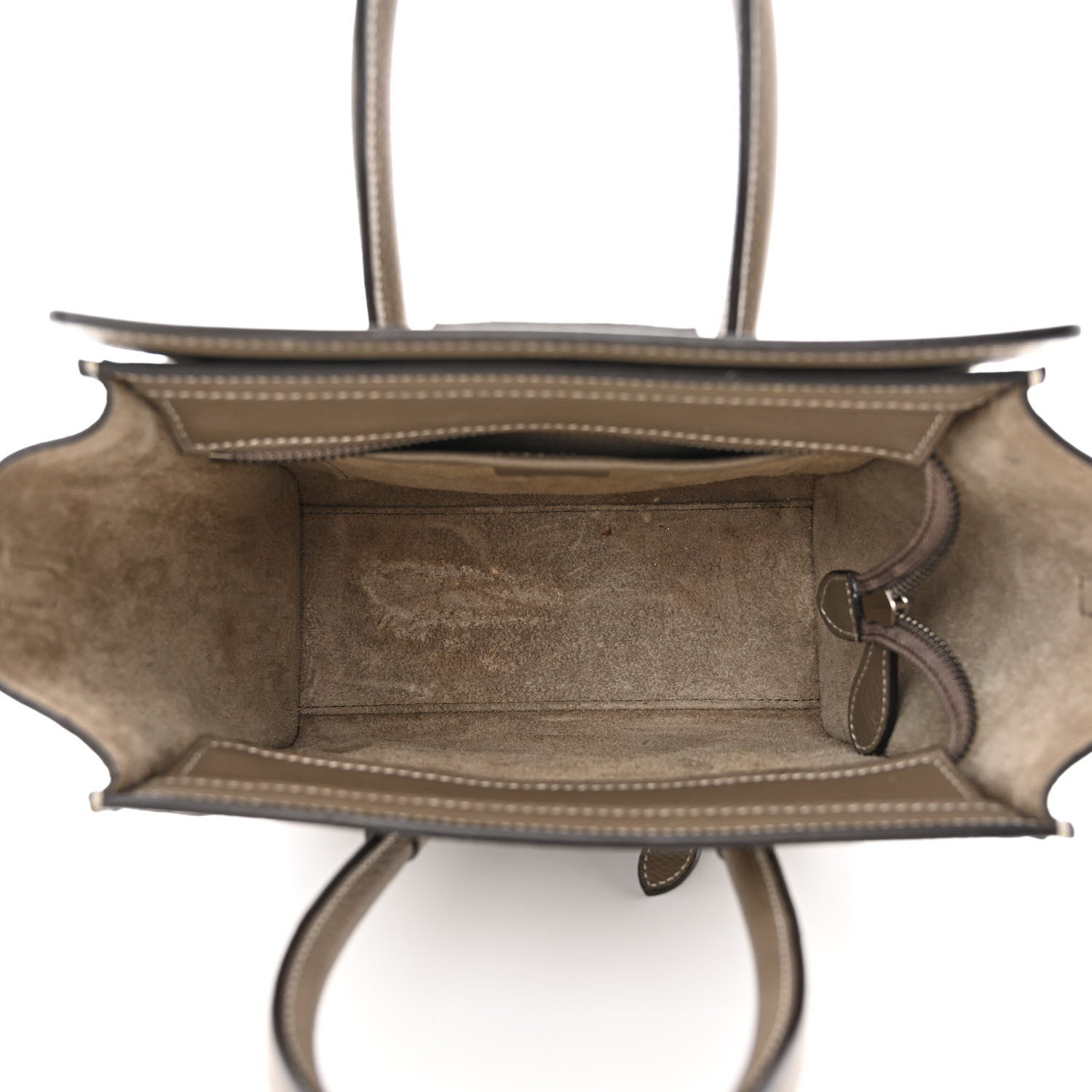 Celine Drummed Calfskin Nano Luggage Souris 6 of 12