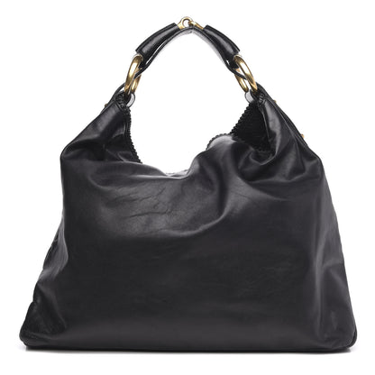 Gucci Calfskin Large Horsebit Chain Hobo Black 1 of 10