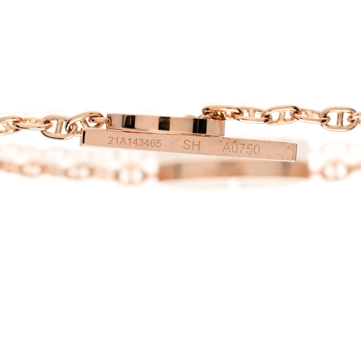 18K Rose Gold White Ceramic Chaine d'Ancre Verso Bracelet SH