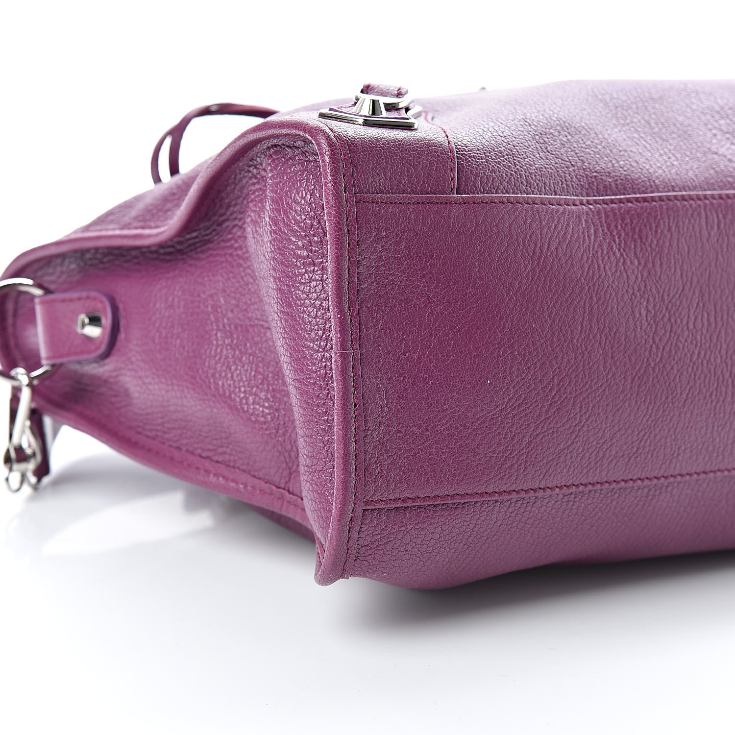 Balenciaga Chevre Silver Metallic Edge Hardware City Violet Prune 9 of 10
