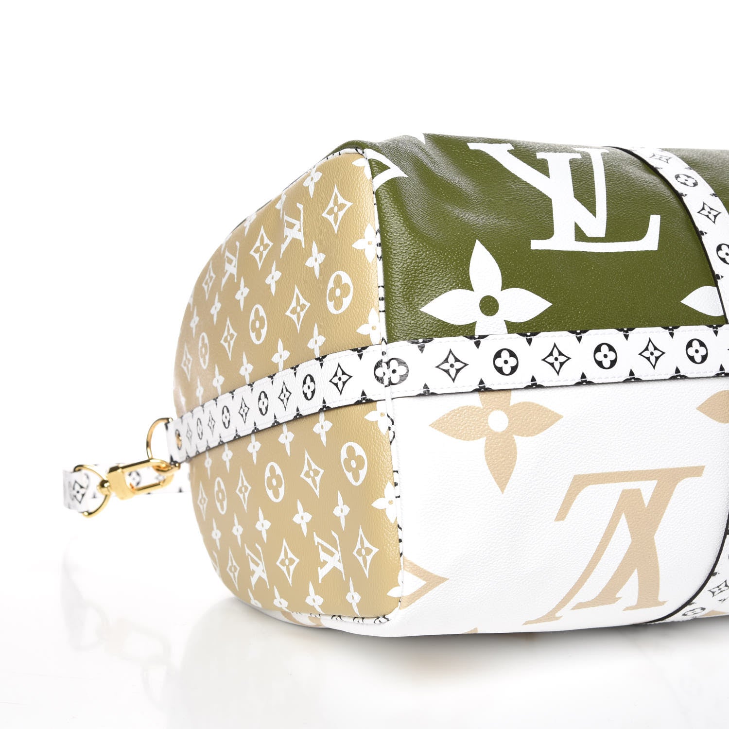 Louis Vuitton Monogram Giant Keepall Bandouliere 50 Kaki Beige 8 of 9