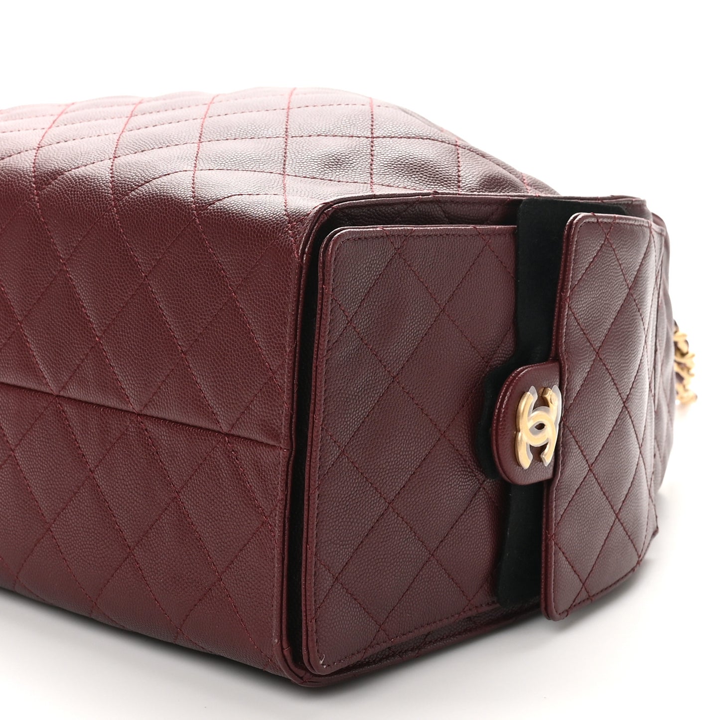 Caviar Quilted Medium Chanel 25 Handbag Burgundy