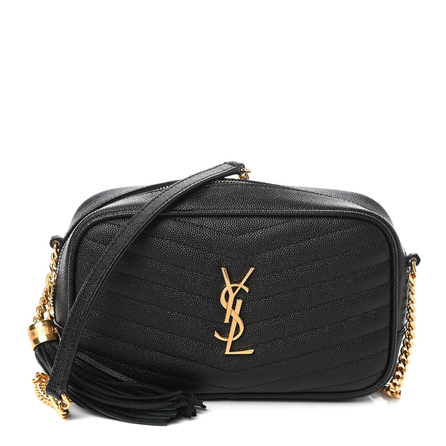 Saint Laurent Grain De Poudre Matelasse Monogram Mini Lou Camera Bag Black 1 of 8