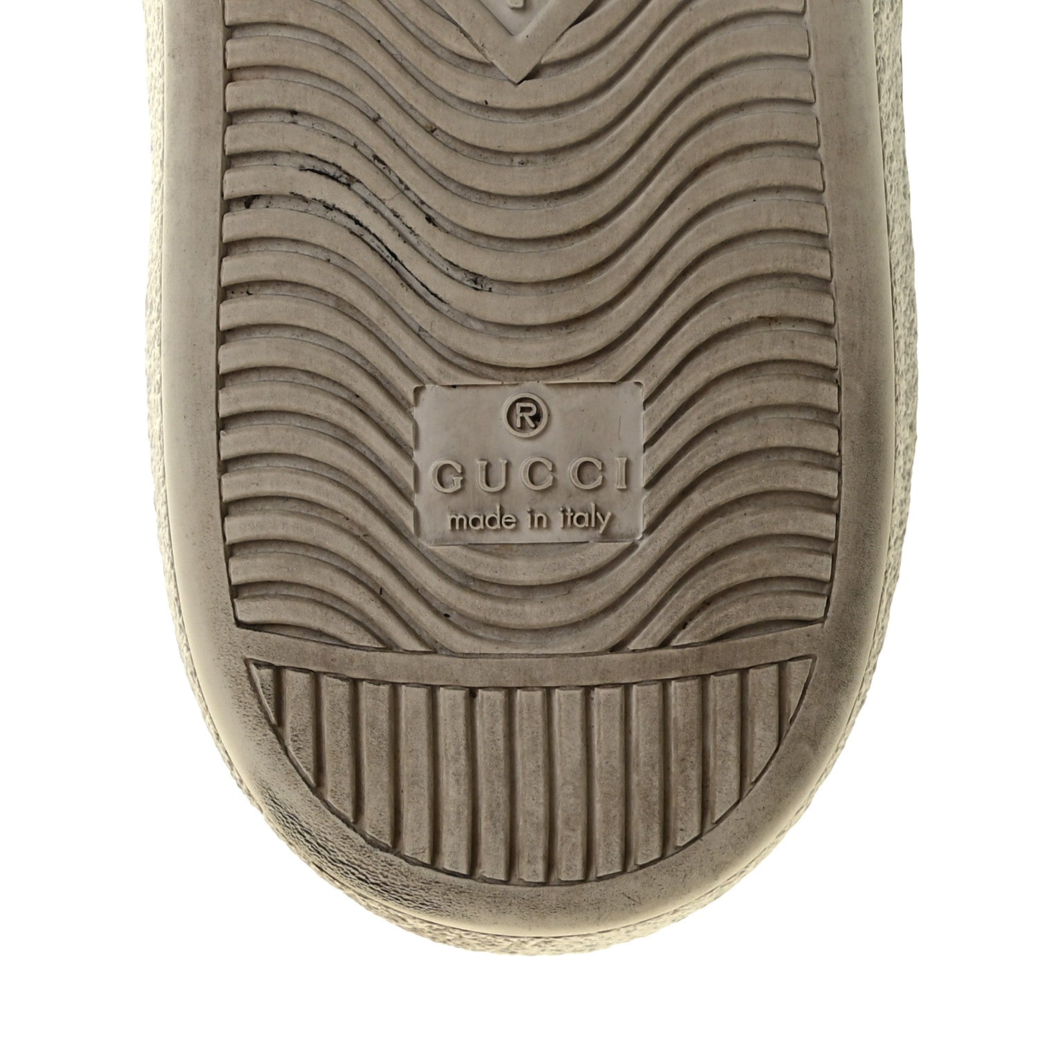 Gucci Calfskin GG Tennis Embossed Mens Ace Sneakers 10.5 Mystic White 6 of 8
