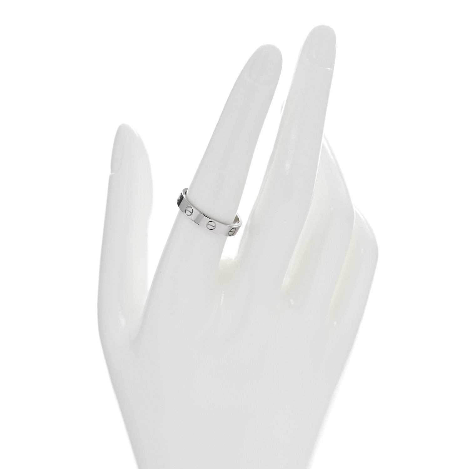 Cartier 18K White Gold 3.5mm LOVE Wedding Band Ring 57 8 2 of 4