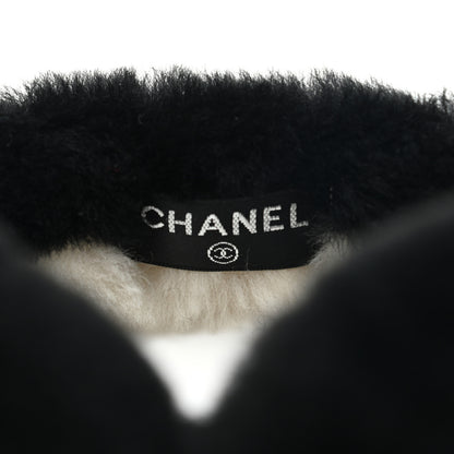 Chanel Shearling CC Ear Muffs Black White 4 of 4