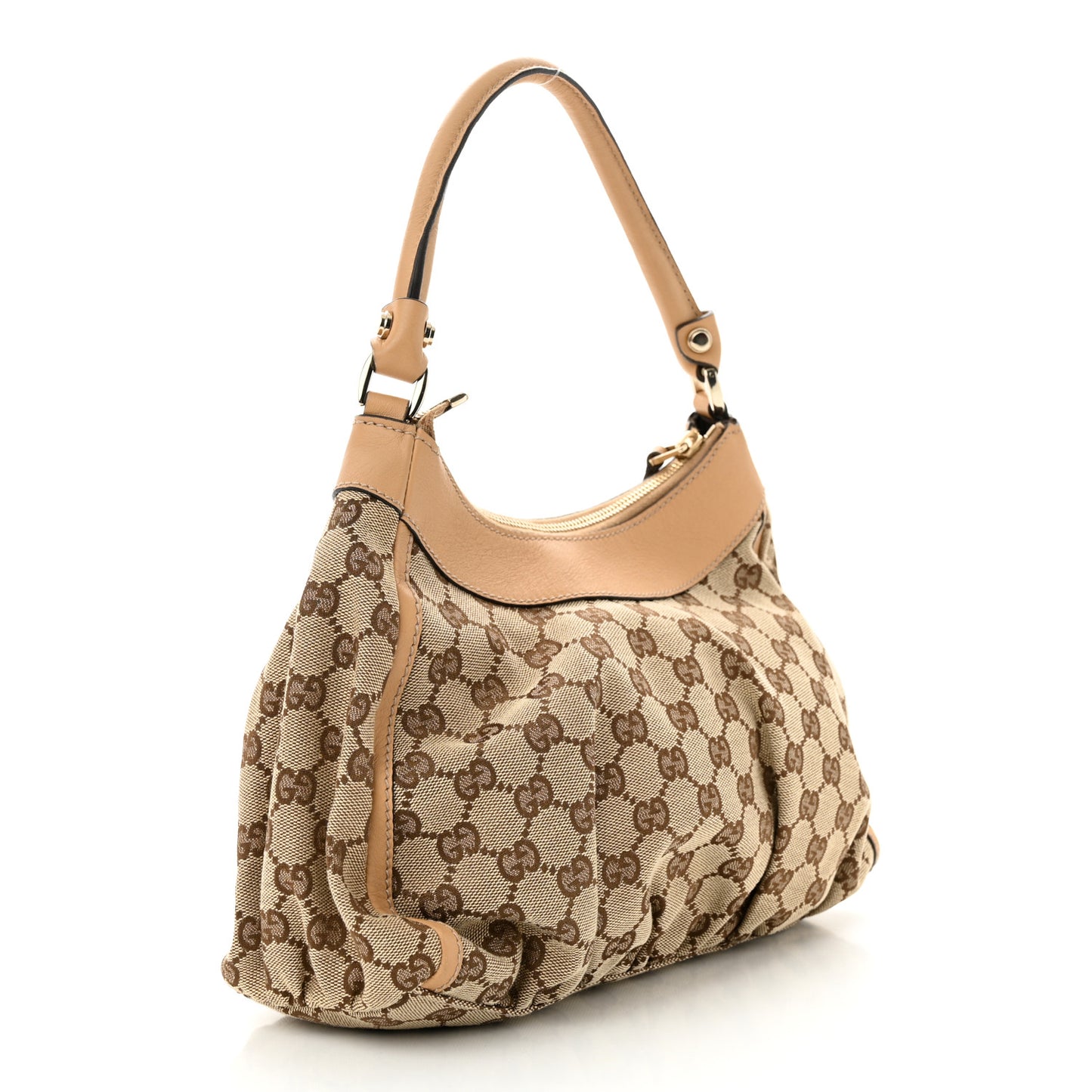 Monogram Medium D Gold Ring Hobo Beige