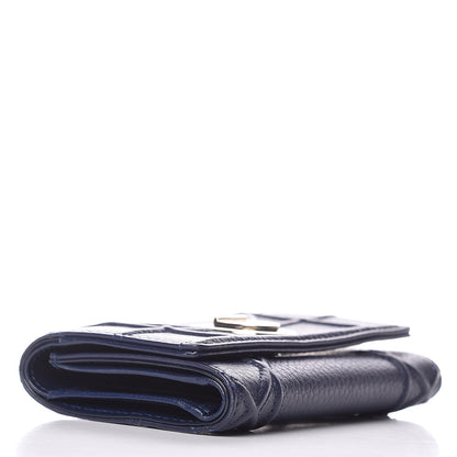 Christian Dior Grained Calfskin Cannage Diorama Elancee Wallet Blue 4 of 8