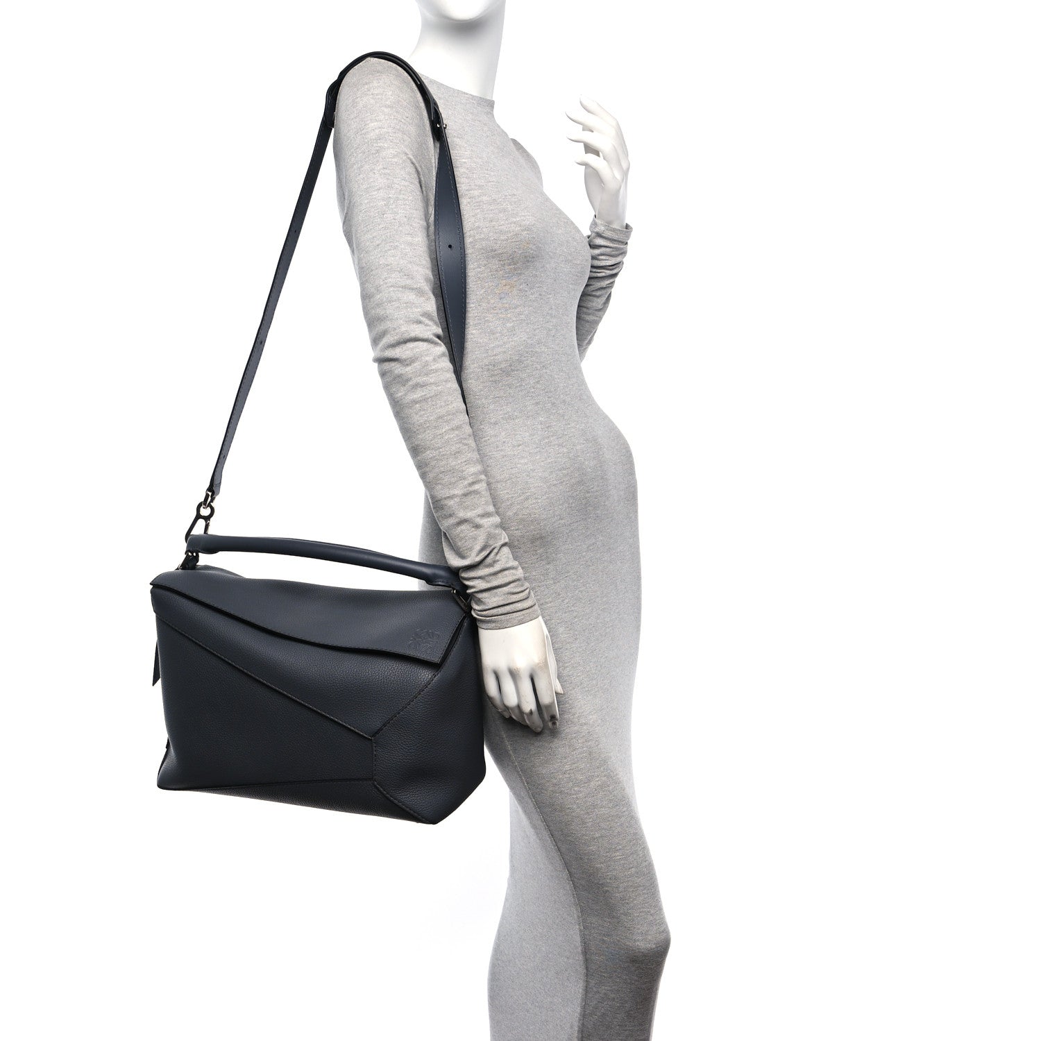 Loewe Calfskin Large Puzzle Edge Bag Dark Grey 3 of 9