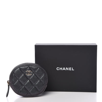 Chanel Iridescent Caviar Quilted Zip Around Classic Coin Purse Black 8 of 8