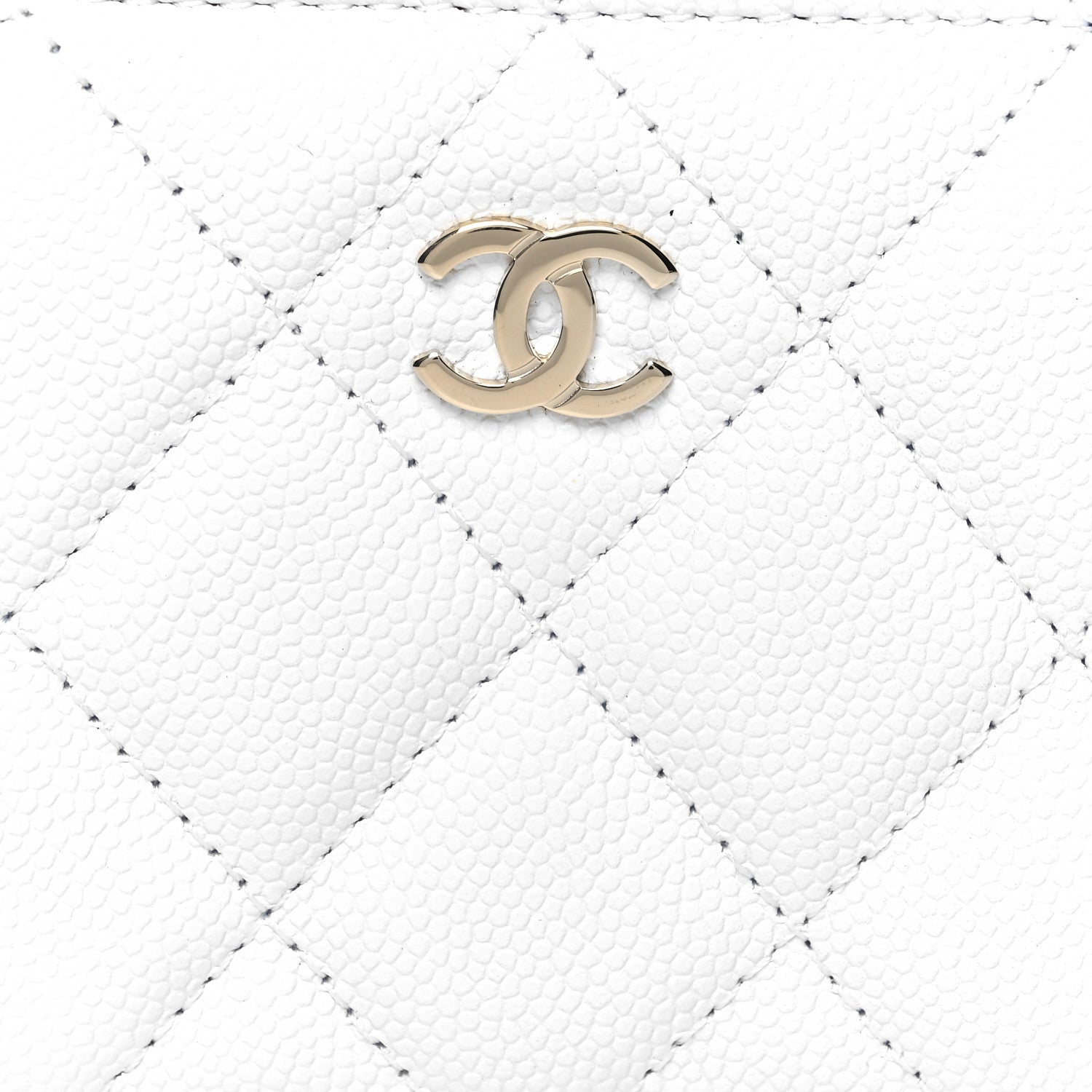 Chanel Caviar Quilted Zipped Key Holder Case White 7 of 8