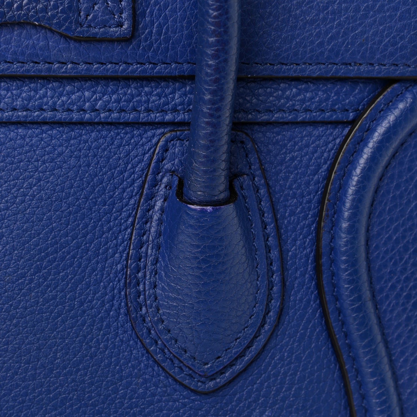 Drummed Calfskin Nano Luggage Indigo