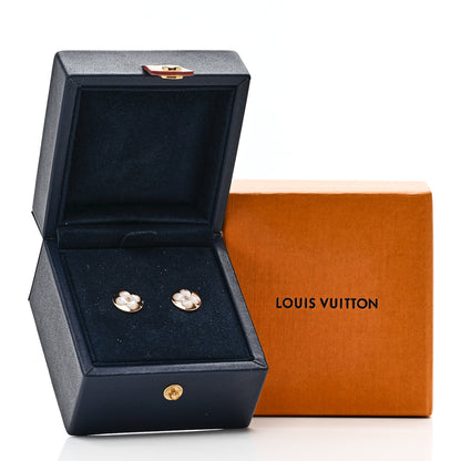Louis Vuitton 18K Pink Gold Mother of Pearl Color Blossom Sun Stud Earrings 5 of 5