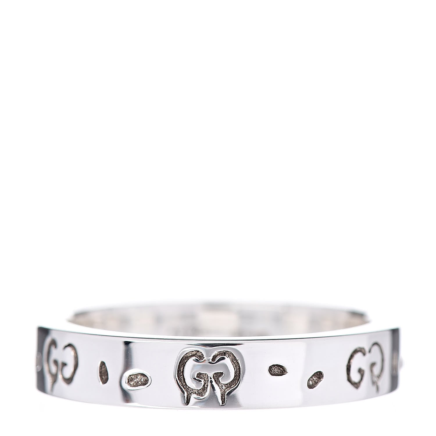 Gucci Sterling Silver GucciGhost Narrow Ring 56 7.5 1 of 5