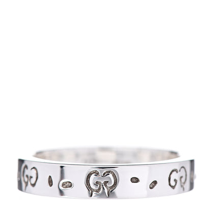 Gucci Sterling Silver GucciGhost Narrow Ring 56 7.5 1 of 5