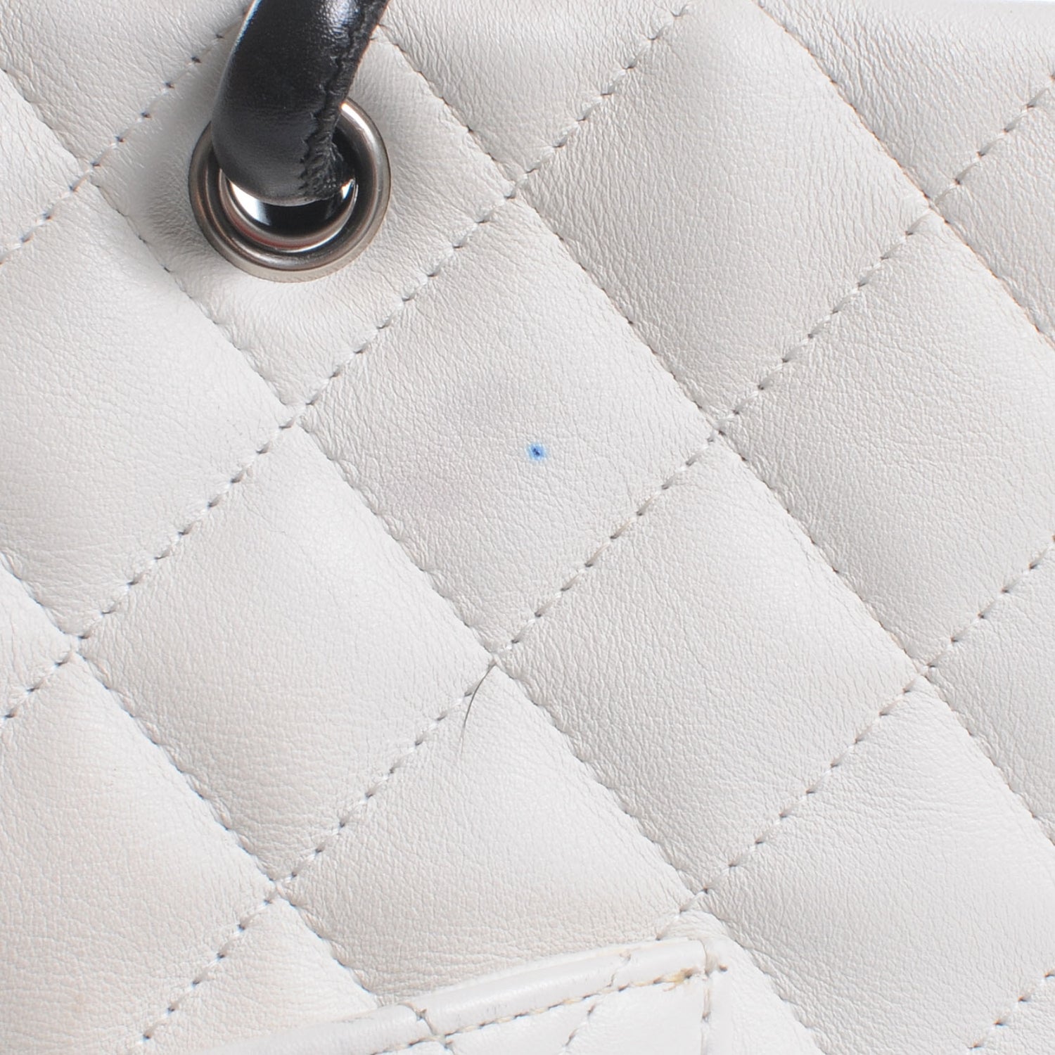Chanel Calfskin Quilted Small Cambon Tote White Black 4 of 9