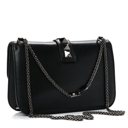 Valentino Garavani Vitello Medium Glam Lock Rockstud Flap Black 3 of 19