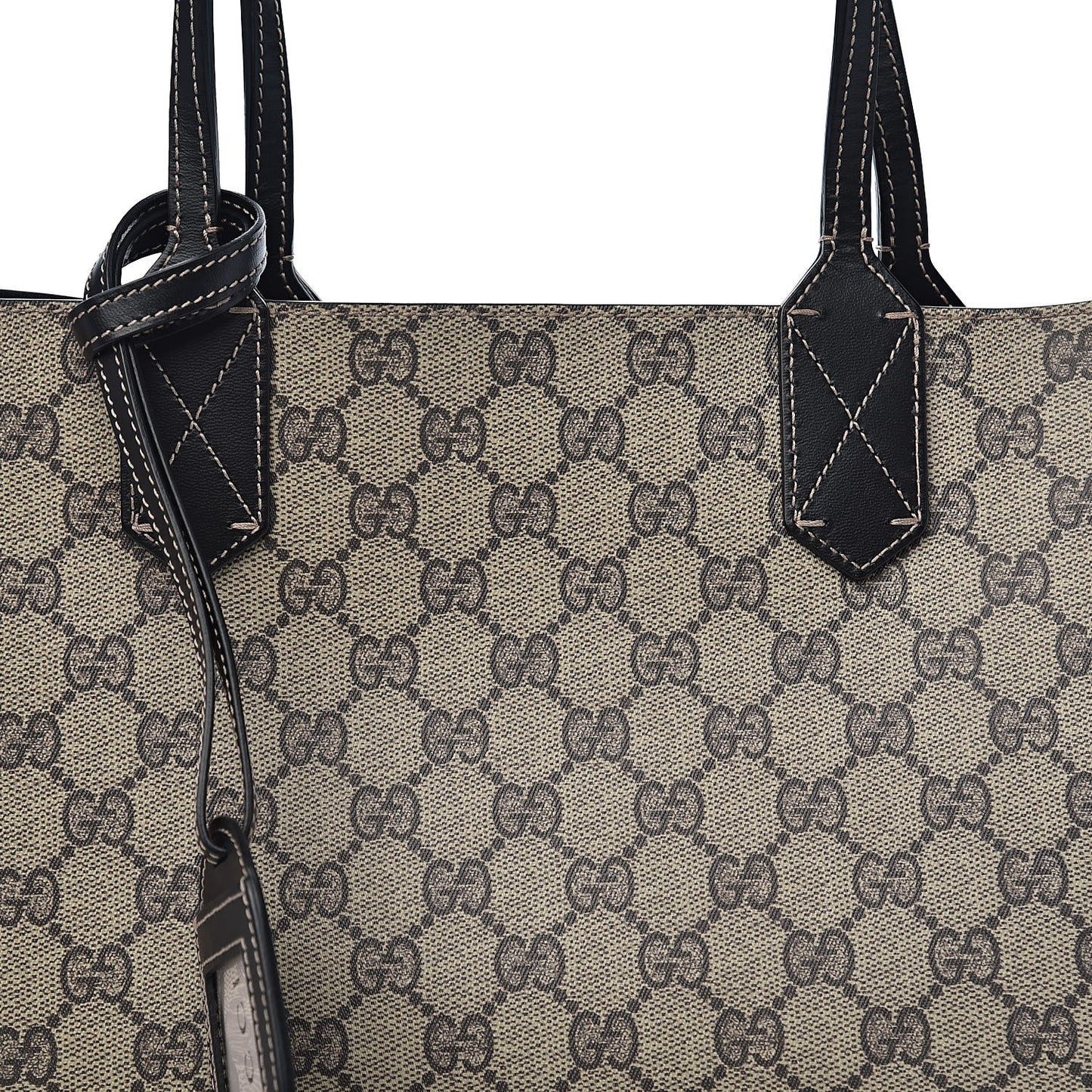 GG Supreme Monogram Small Reversible Tote Beige Black