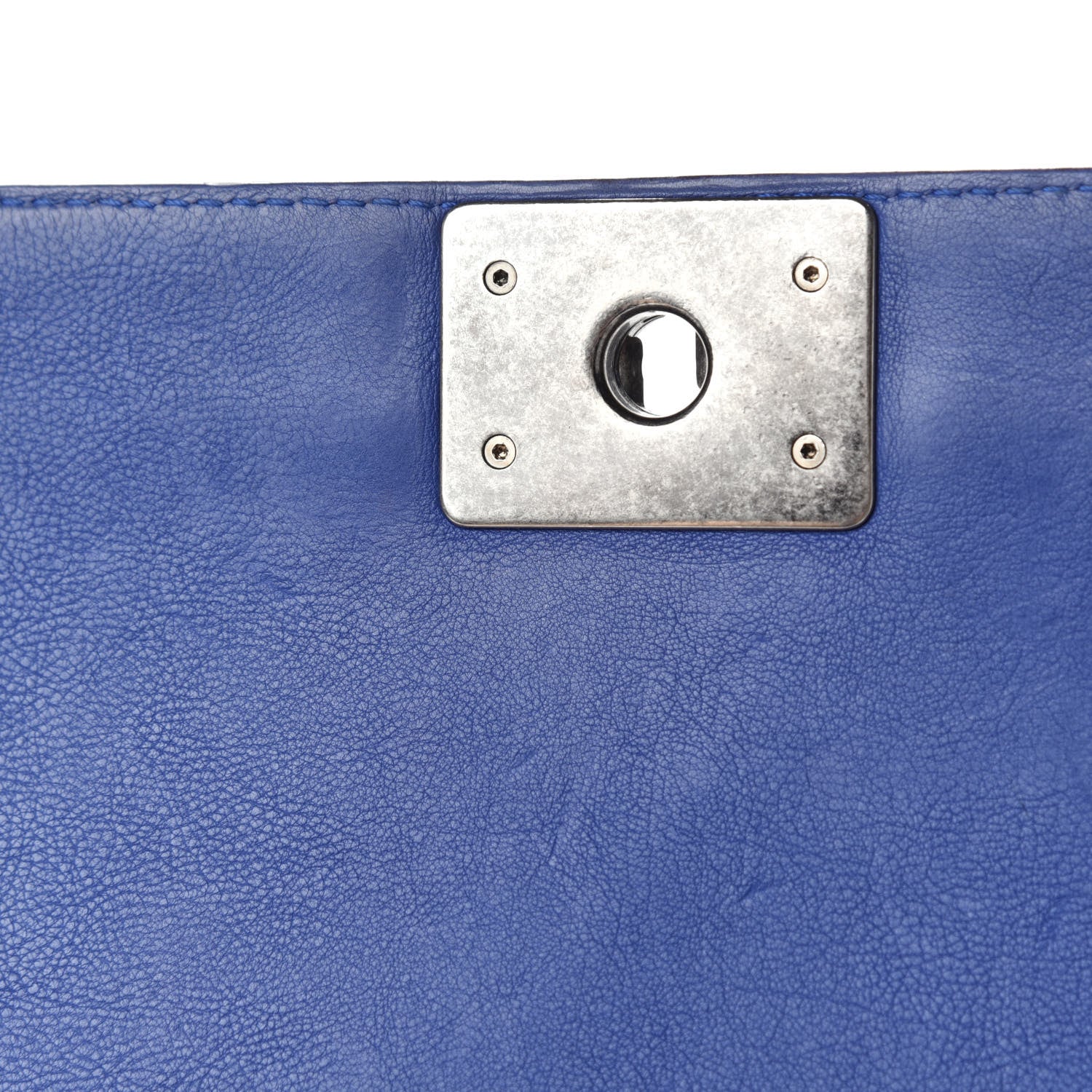 Chanel Grained Calfskin Quilted Large Boy Flap Blue 9 of 14