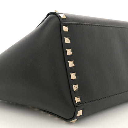Valentino Garavani Vitello Small Rockstud Double Handle Tote Black 7 of 10