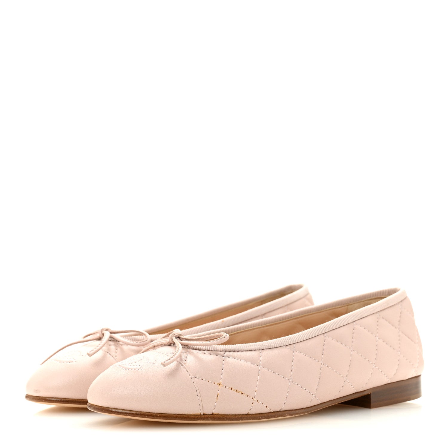 Chanel Lambskin Quilted CC Cap Toe Ballerina Flats 36 Light Pink 4 of 9