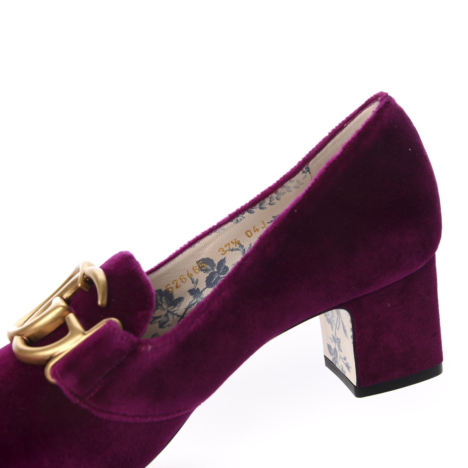 Gucci Softy Velvet GG Victoire 55mm Loafer Pumps 37.5 Fucsia 8 of 9