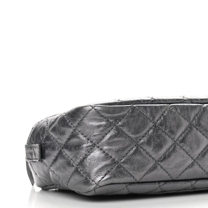 Chanel Metallic Aged Calfskin Quilted Medium Reissue Camera Case Dark Silver 9 of 11