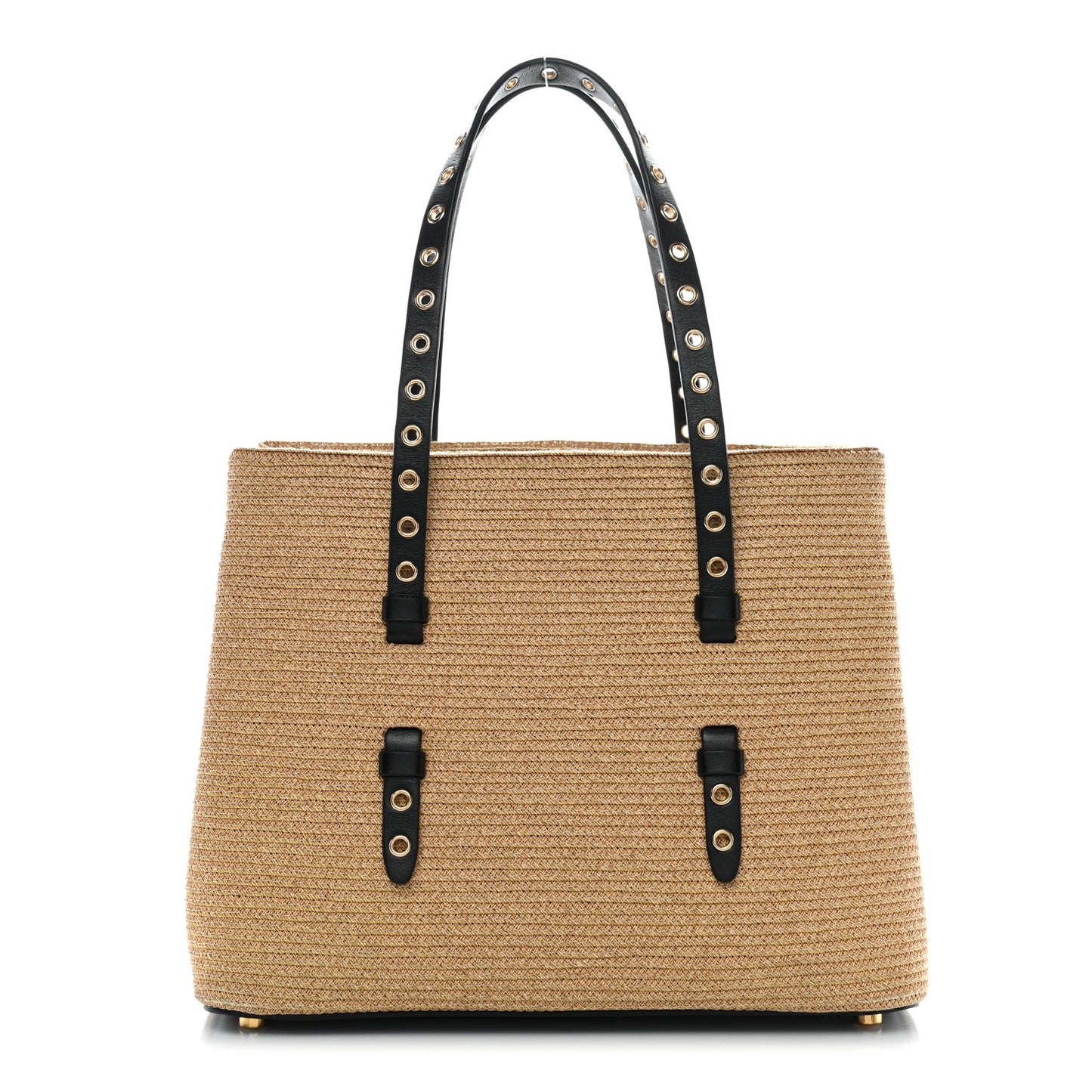 Paper Straw Calfskin Mina 25 Bag Natural