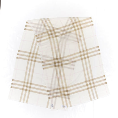 Burberry Wool Silk Gauze Giant Check Scarf White 2 of 4
