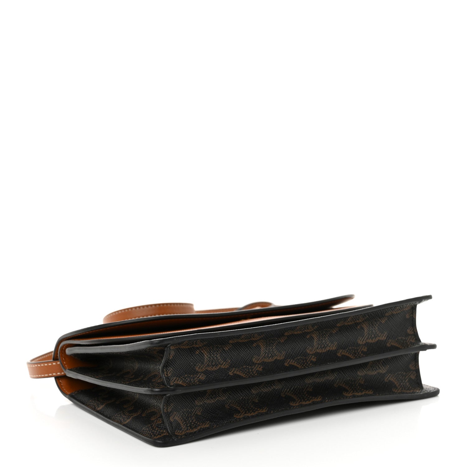 Celine Triomphe Canvas Lambskin Wallet On Strap Tan 4 of 11