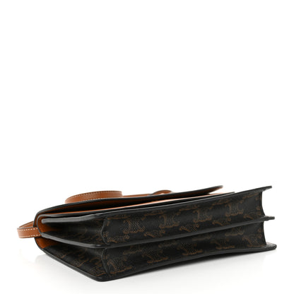 Celine Triomphe Canvas Lambskin Wallet On Strap Tan 4 of 11