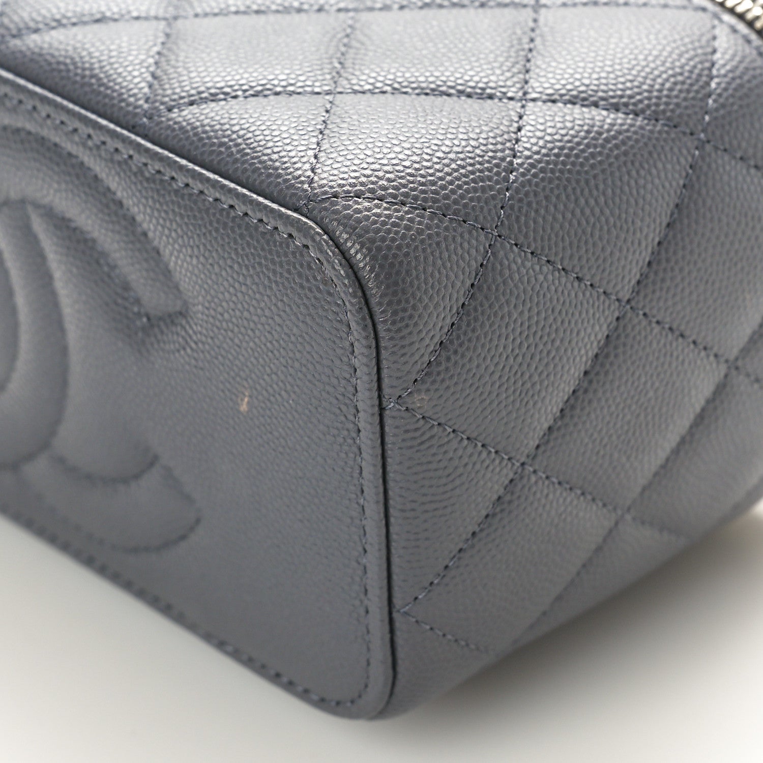 Chanel Caviar Quilted Chanel Way Top Handle Vanity Case With Chain Grey 11 of 11