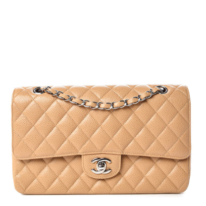 Chanel Caviar Quilted Medium Double Flap Beige 1 of 12