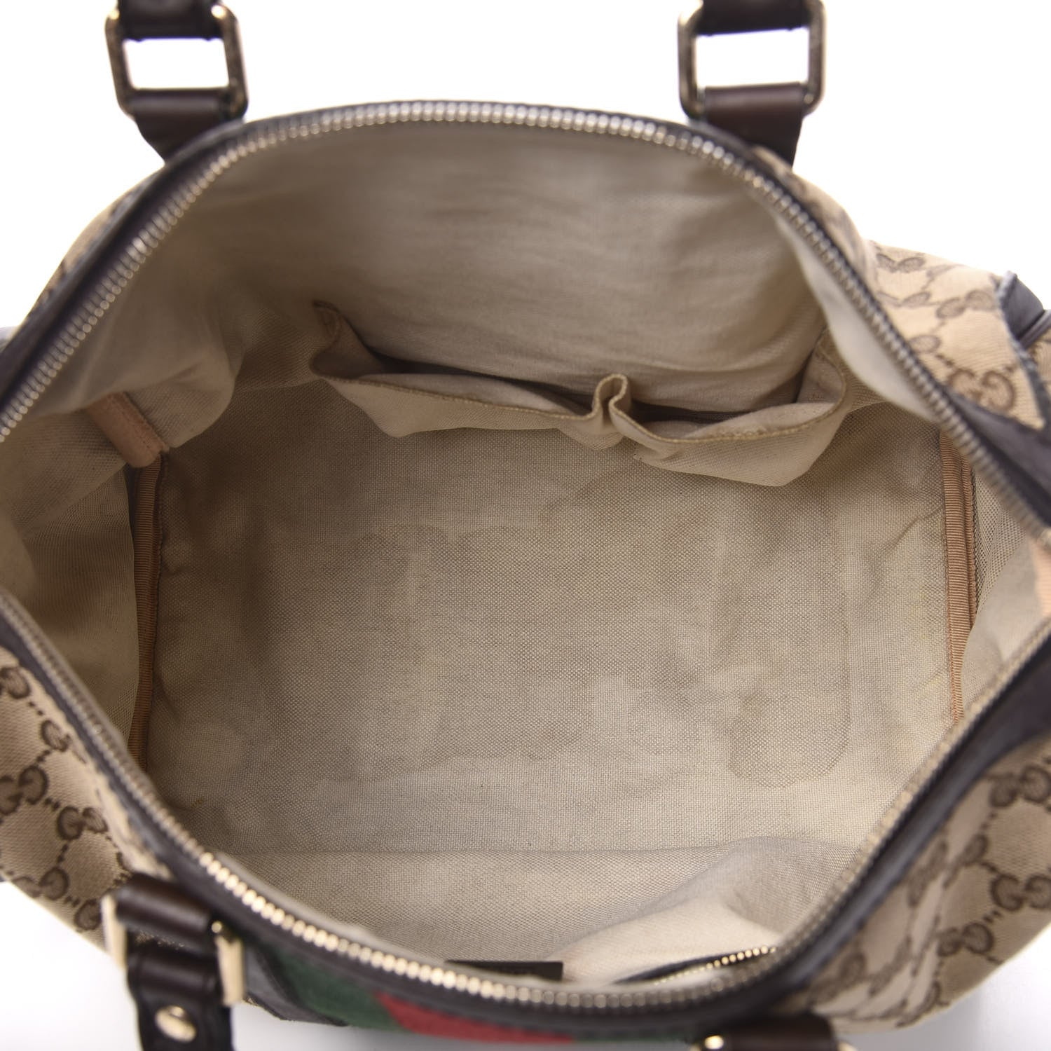 Gucci Monogram Vintage Web Medium Boston Dark Brown 5 of 11