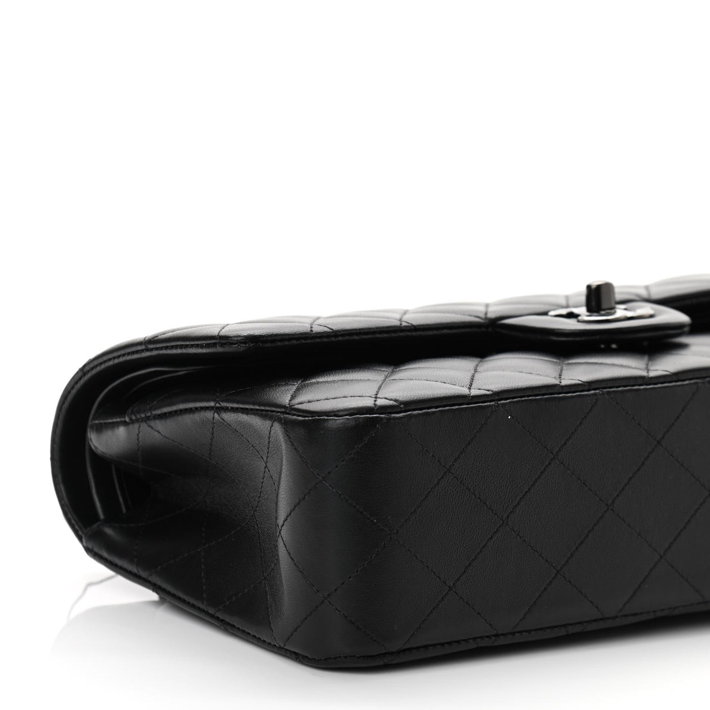 Lambskin Quilted Medium Double Flap So Black