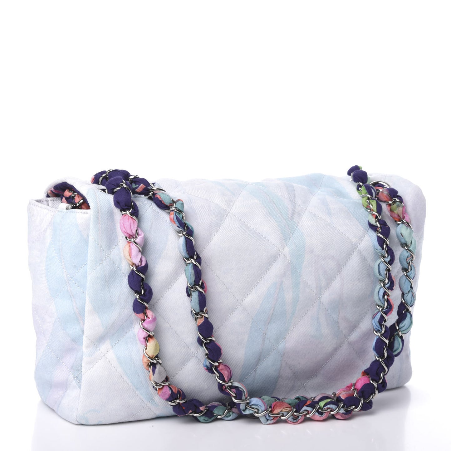 Canvas Quilted Jungle Jeans Flap White Multicolor